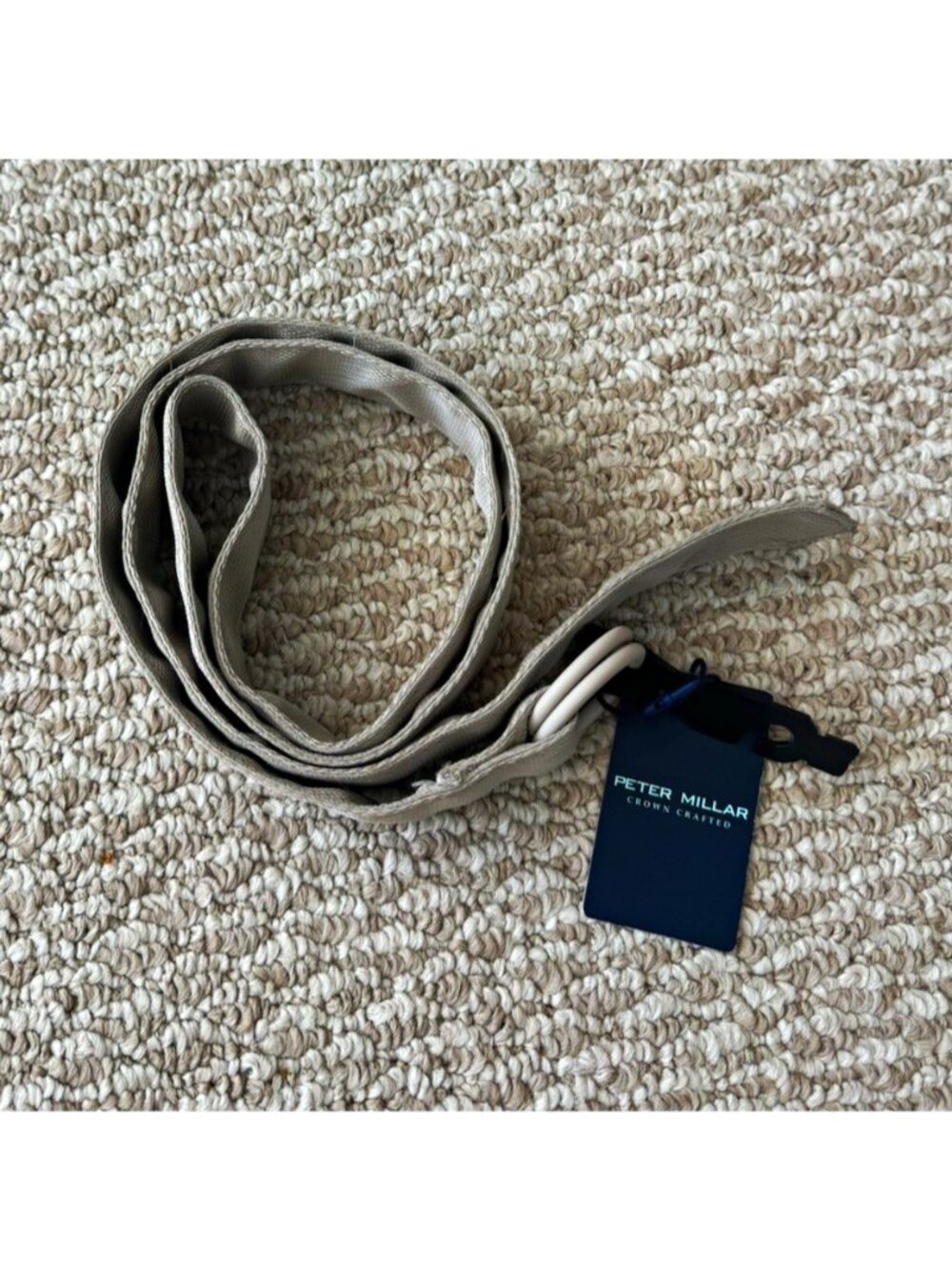 Peter Millar Khaki Web D-Ring Belt – Men's XXL – NWT
